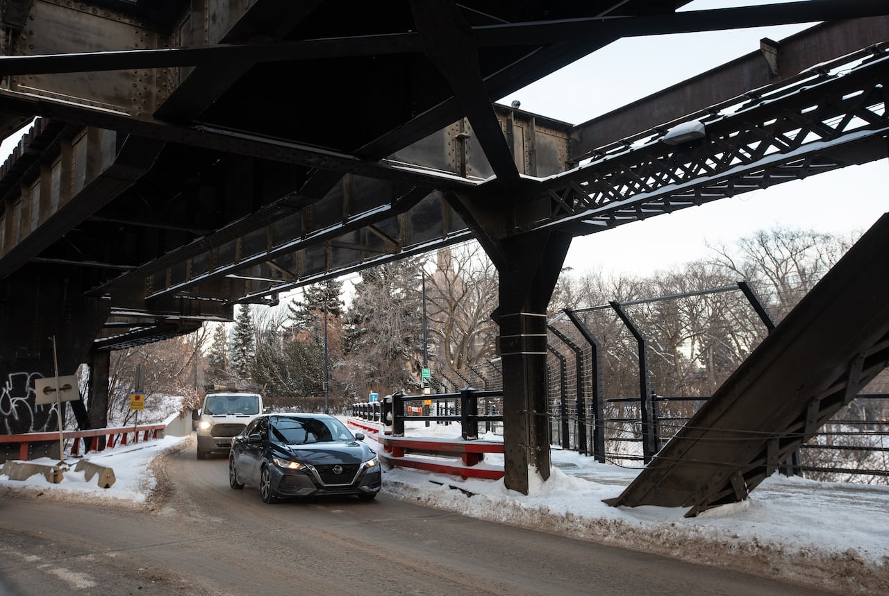 An entrance to the High Level Bridge in Edmonton. 