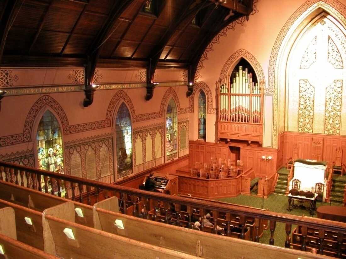 Before 2020, the Church contained stained glass windows and wooden pews, which was all destroyed in the fire.