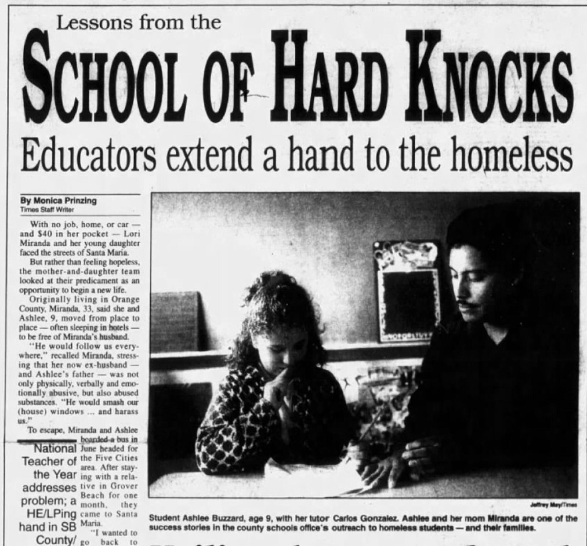 A clipping of a newspaper from the Santa Maria Times