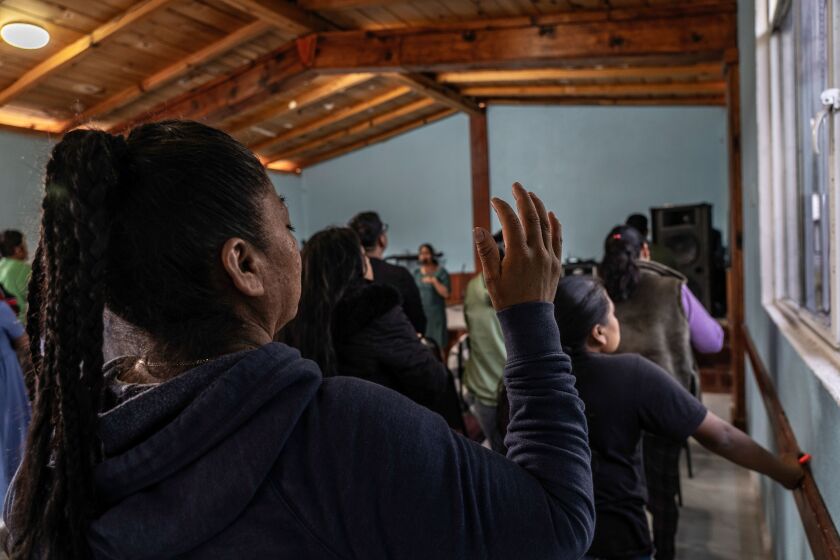 Alexa Ramírez participates in a religious ceremony at a Christian temple in Mexico after her she was detained in Chicago and deported.