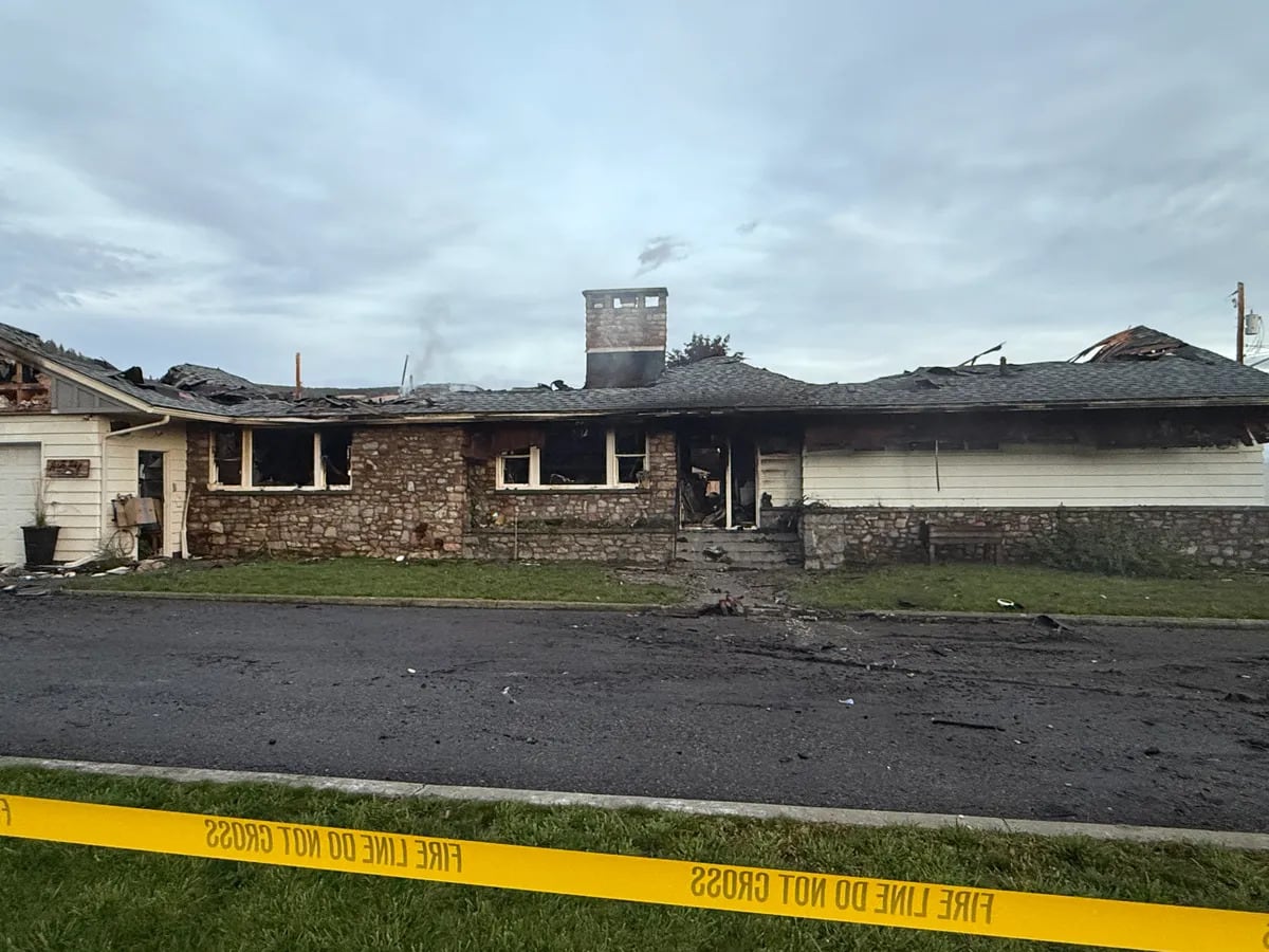 A burned-down single family home.