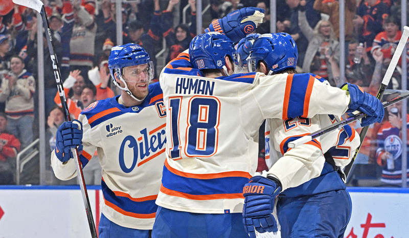 Connor McDavid Zach Hyman Leon Draisaitl Edmonton Oilers NHL