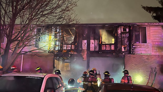 At least eight displaced in south-end townhouse fire