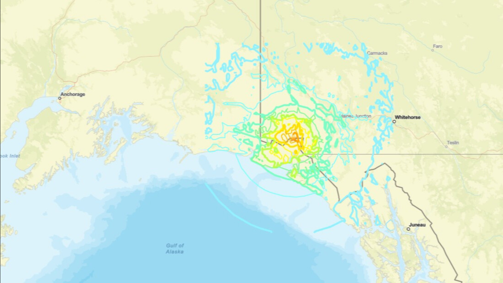 Magnitude-7.0 earthquake hits remote wilderness along Alaska-Canada border