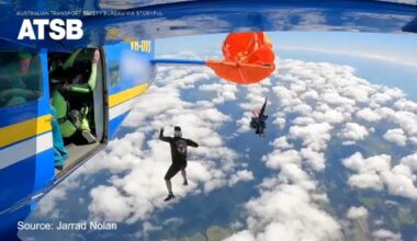 DRAMATIC VIDEO: Man flung from aircraft onto tailplane in dramatic skydiving mishap