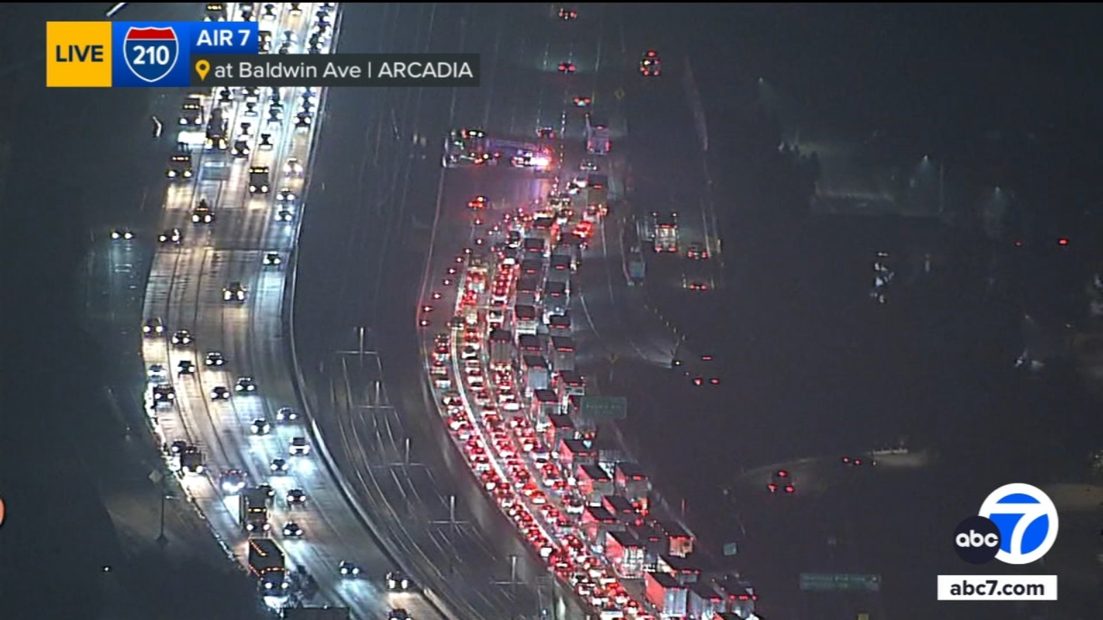 Several lanes of 210 Freeway shut down after deadly crash in Arcadia