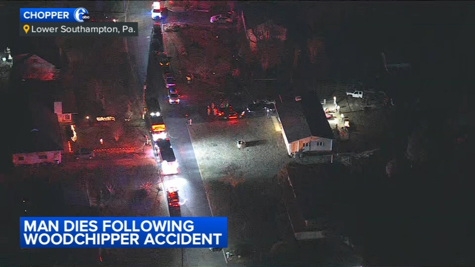 Man dies after accident involving wood chipper in Lower Southampton Township, Pa.