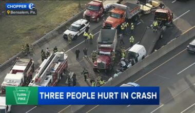 Pa. Turnpike crash leaves 3 injured in Bensalem Township, Bucks County