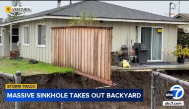 Massive sinkhole washes away Ventura family's backyard