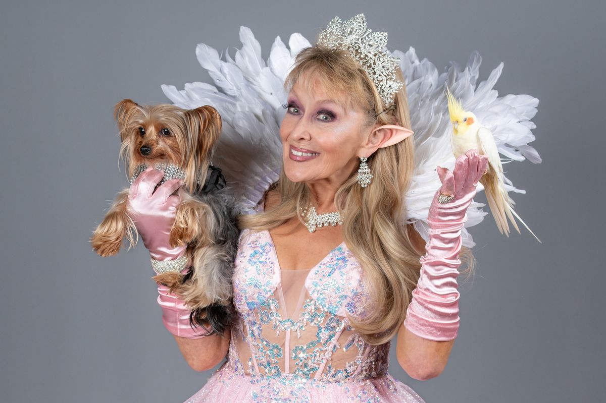  Twink pictured with her adorable dog Tayto and bird Timberlake who will be appearing with her in the show 