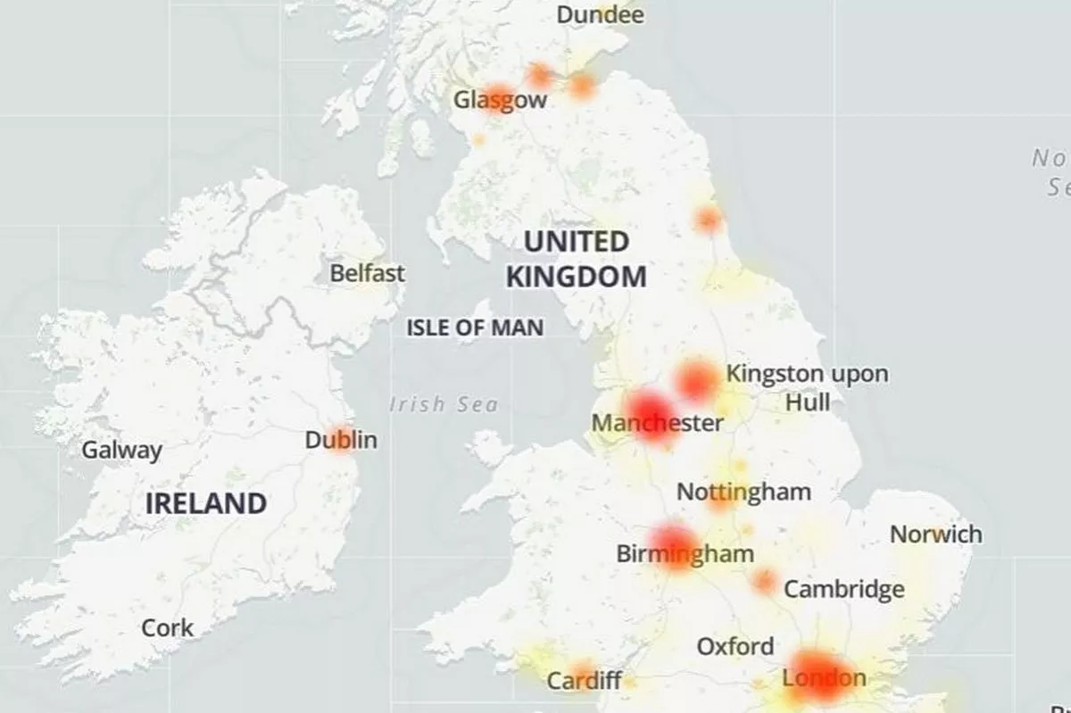 Reports were made about the service across the UK