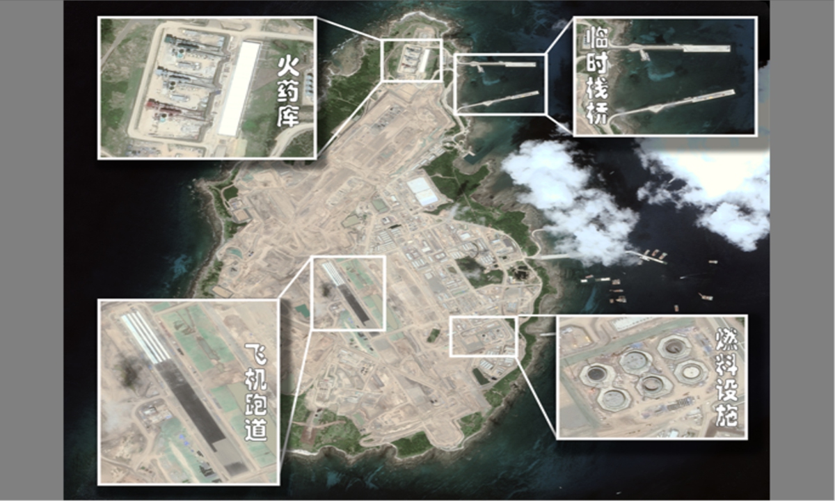 Satellite image, combined with open-source information, shows that the functional layout of the Mageshima Island military base is becoming increasingly clear, with major facilities such as ammunition depots, an airfield, fuel storage, and a pier already taking shape.