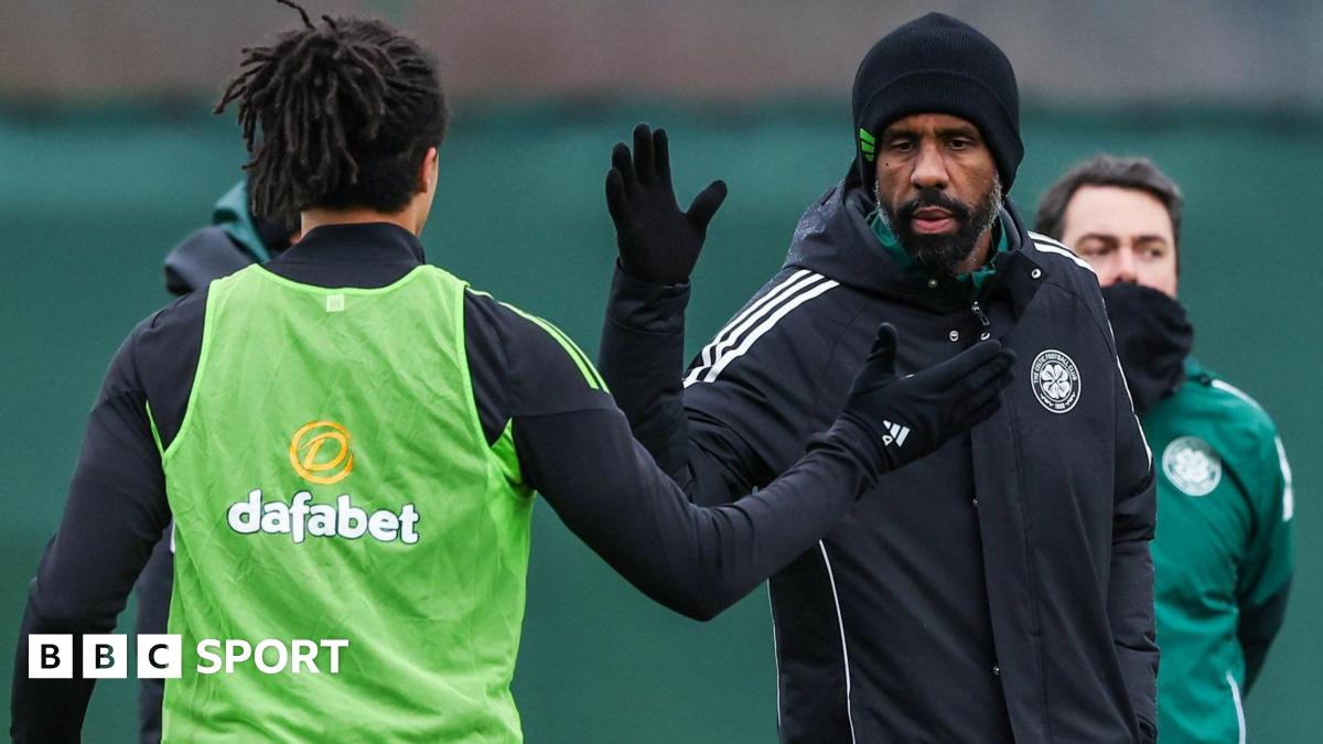 Celtic manager Wilfried Nancy oversees training