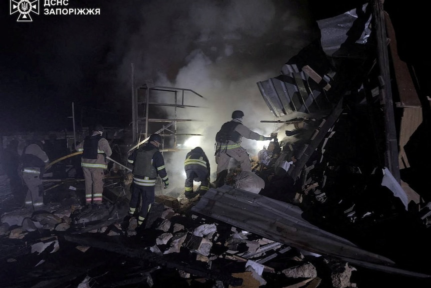 Aftermath of a Russian air attack in Zaporizhzhia