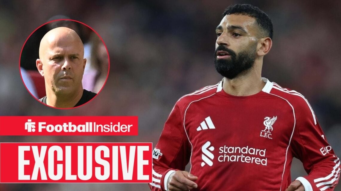 Liverpool winger Mohamed Salah with Arne Slot inset
