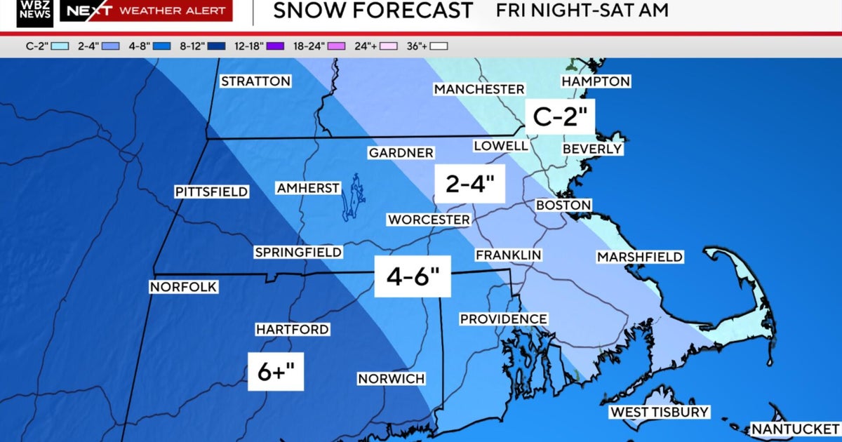 Map shows where in Massachusetts could get plowable snow tonight into Saturday morning