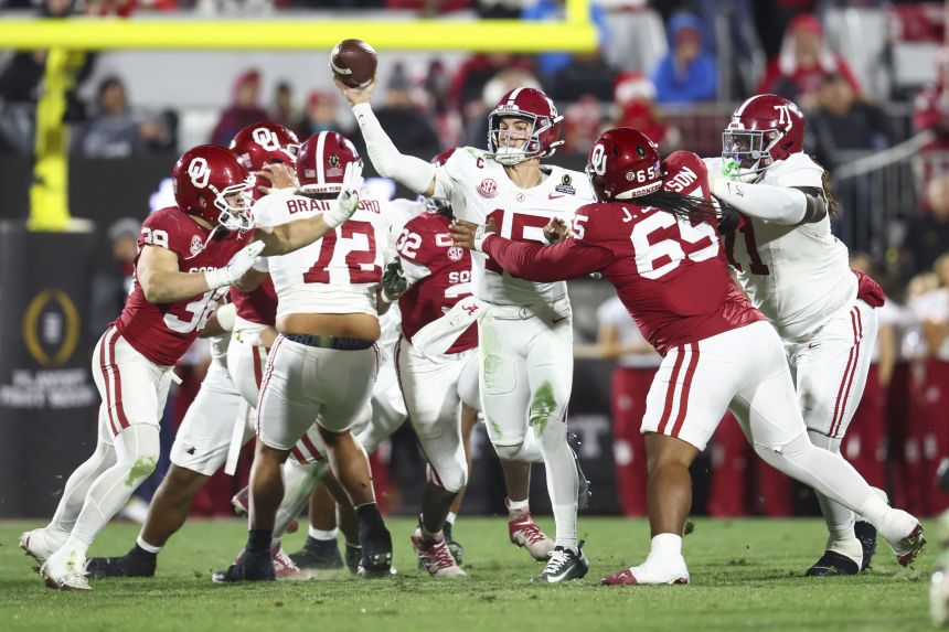 Alabama quarterback Ty Simpson was cool under pressure as the Crimson Tide came from behind to defeat the Oklahoma Sooners Friday night in Norman, Oklahoma.