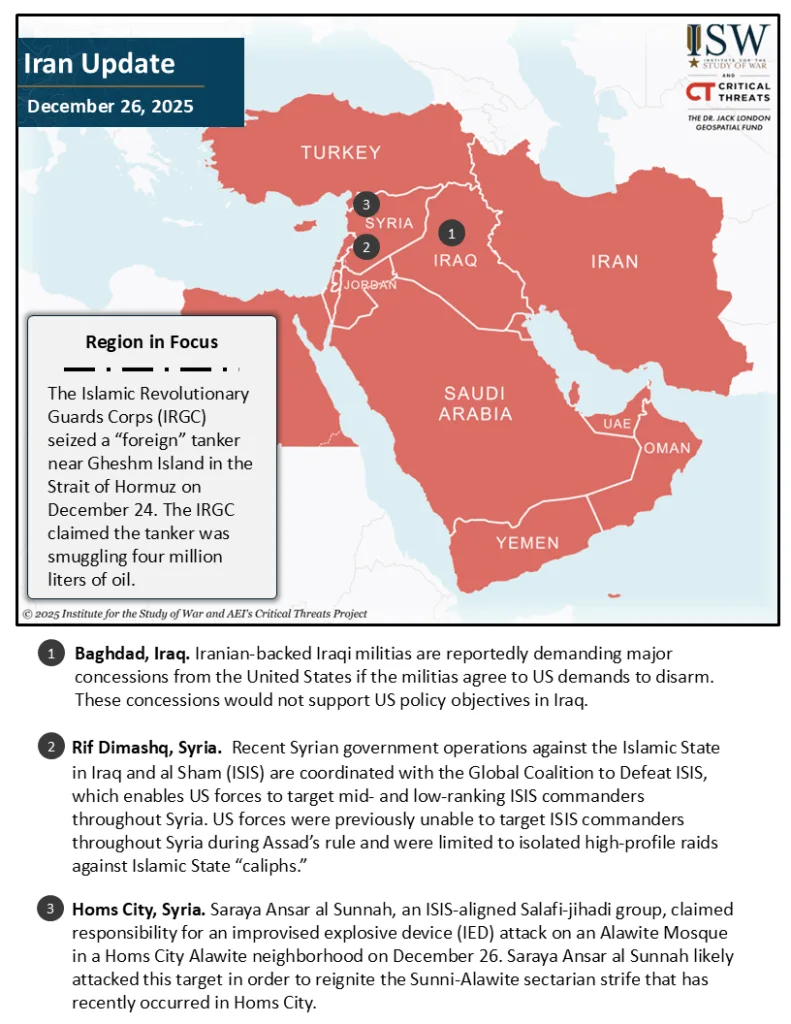Iran Update, December 26, 2025