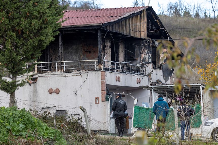 A general view of the house in Turkey's Yalova province where Turkish security forces launched an operation targeting suspected ISIS militants on Monday.