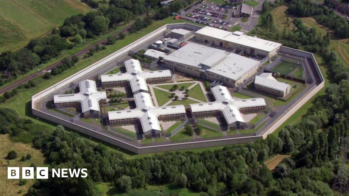 An aerial view show HMP Bronzefield from above