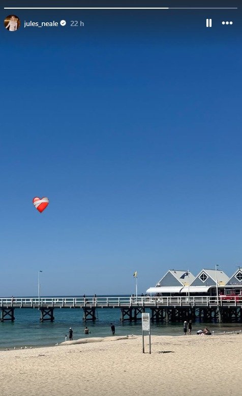 Jules posted a photo of Busselton Jetty in her home state of WA on Tuesday.