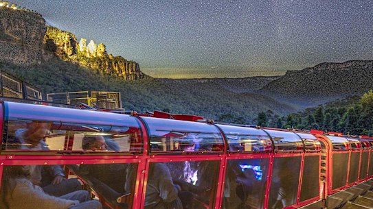 The Scenic Railway during the after-dark ‘Nocturnal’ event.