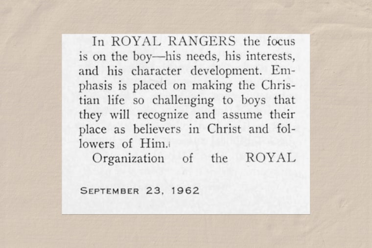 Excerpt from the Royal Rangers handbook on how to help boys believe in their Christian faith.