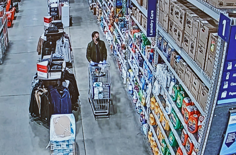 A surveillance camera image of Brian Walshe shopping at Lowe's on Jan. 1, 2023, was presented as evidence during his murder trial.