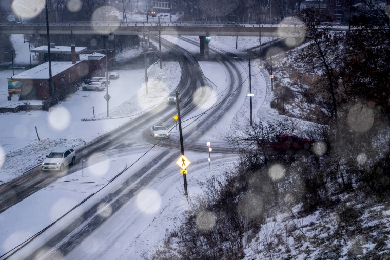 Cars in the snow.