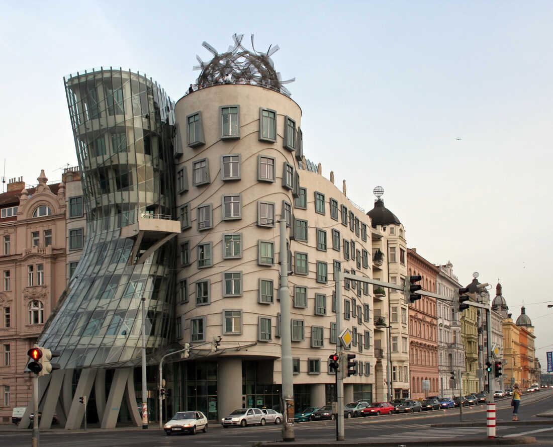 Gehry's whimsical towers in Prague have earned the nickname "Fred and Ginger."
