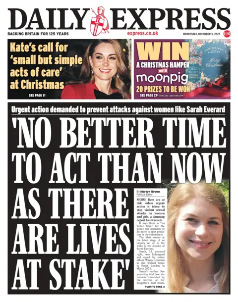 'No better time to act than now as there are lives at stake' reads the headline on the front page of the Daily Express.
