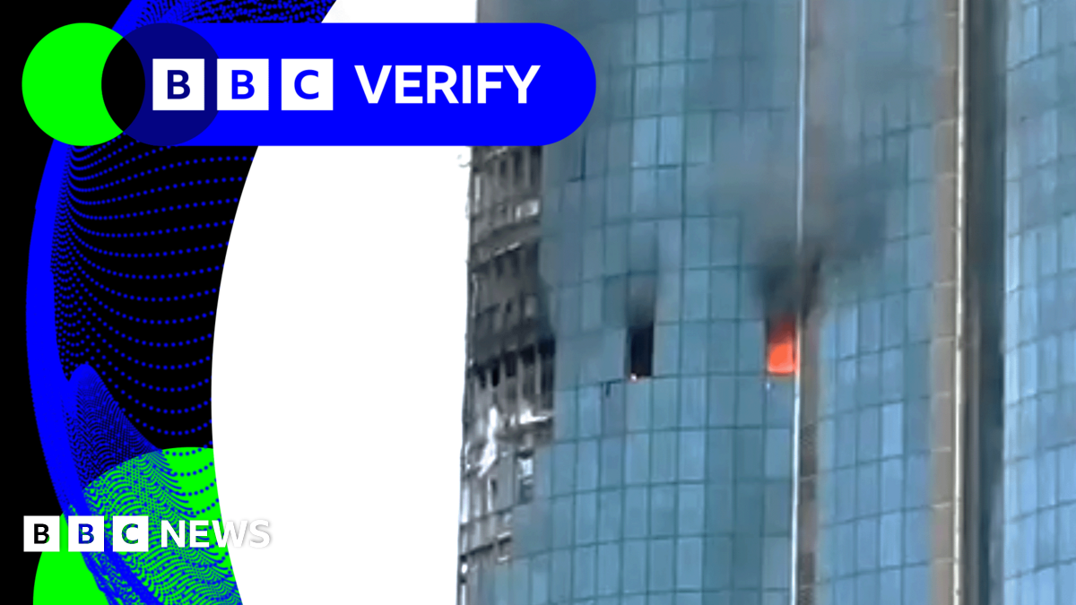 BBC Verify Live: Video shows extensive damage to Grozny skyscraper after reported strike