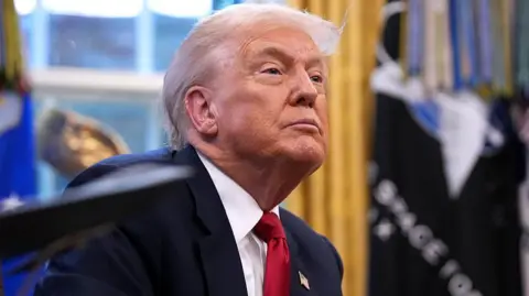 Getty Images U.S. President Donald Trump delivers remarks during a meeting with New York City Mayor-elect Zohran Mamdani in the Oval Office of the White House on November 21, 2025 in Washington, DC