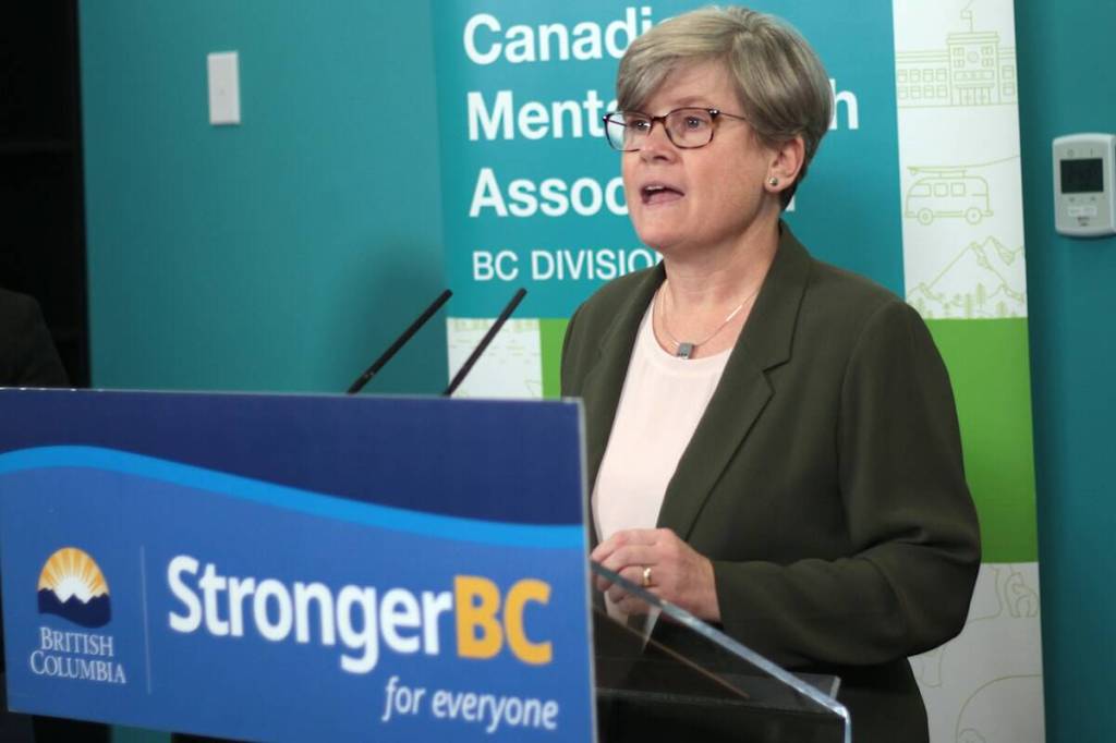 B.C. Health Minister Josie Osborne speaks in Vancouver Jan. 20, 2025. Osborne acknowledged Wednesday (Dec. 3) that a review of the health authorities has already led to 1,100 jobs cut. (Lauren Collins/Black Press Media)