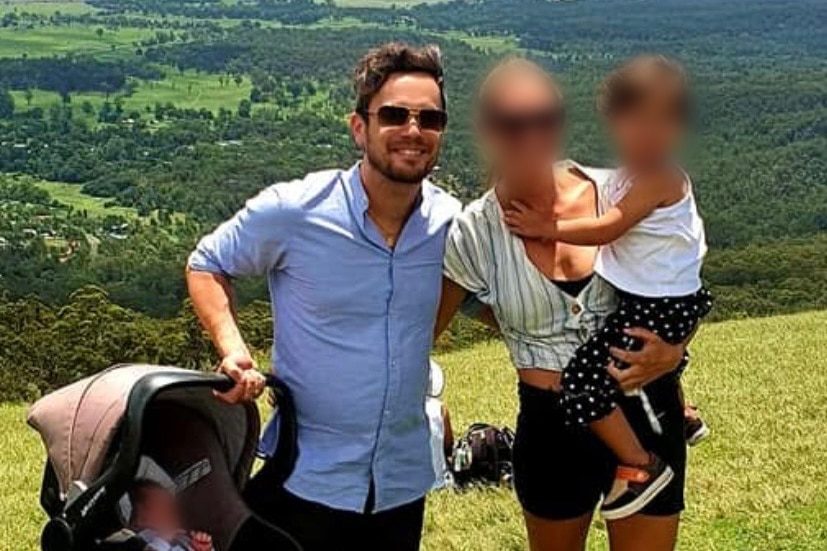 Cubis with his ex-partner and children.