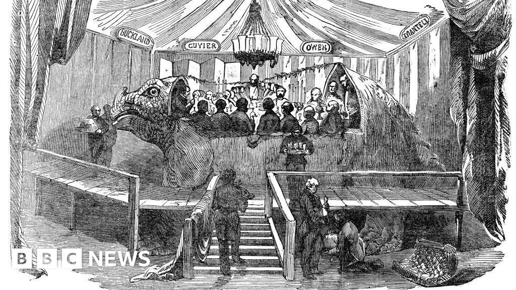 When 21 men saw in the new year by dining in a dinosaur