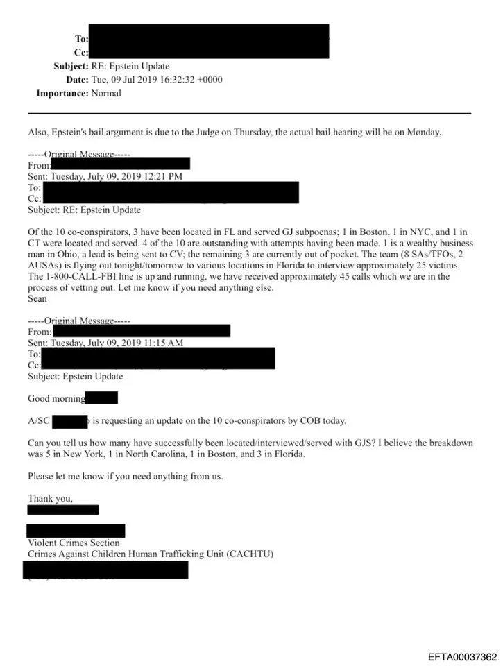 Department of Justice An FBI email form July 9, 2019