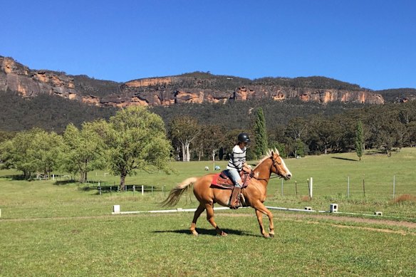 The writer now on her horse Cass.