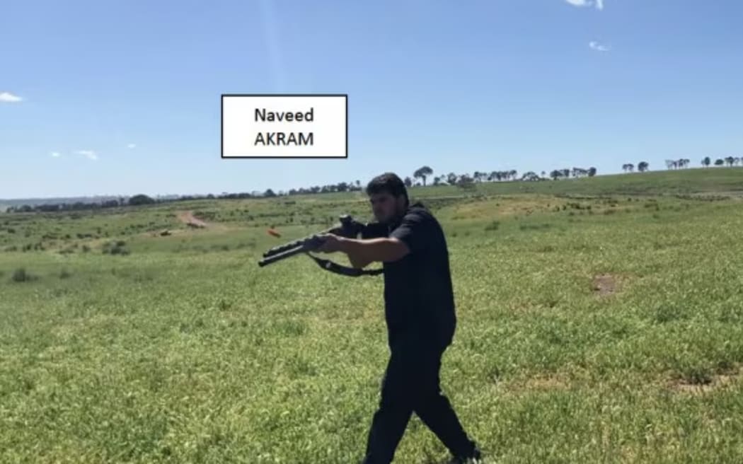 Naveed Akram firing during firearms training in late October 2025.