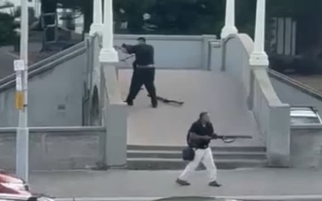 Naveed Akram, 24, and his father Sajid target people at Bondi Beach on Sunday.