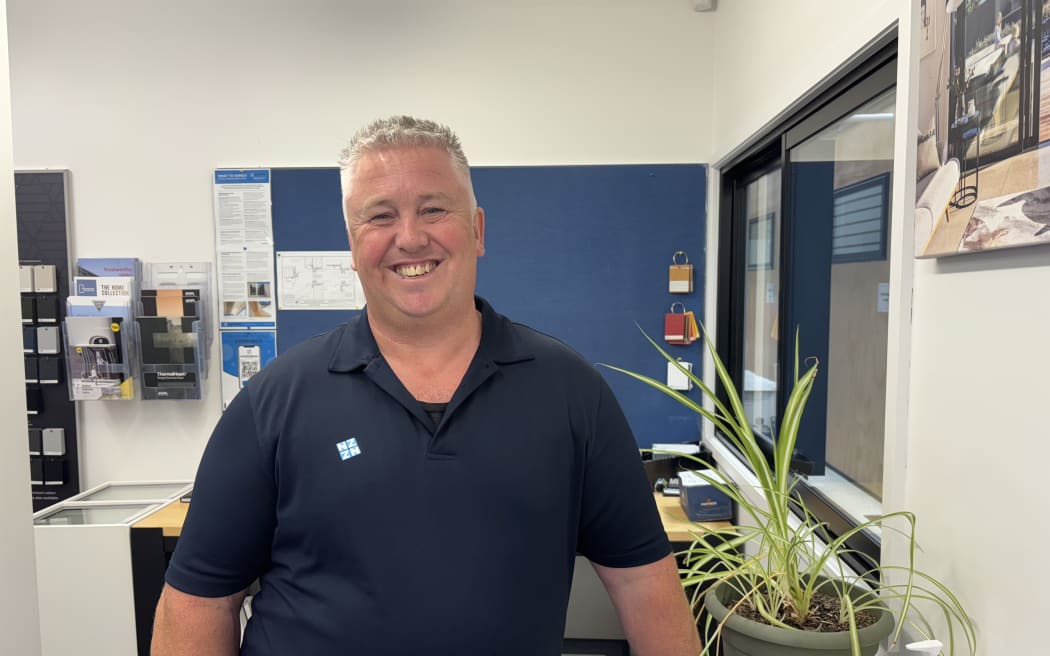 Daniel Macaulay works at NZWindows nearby and says he loves their creamy chicken pie.