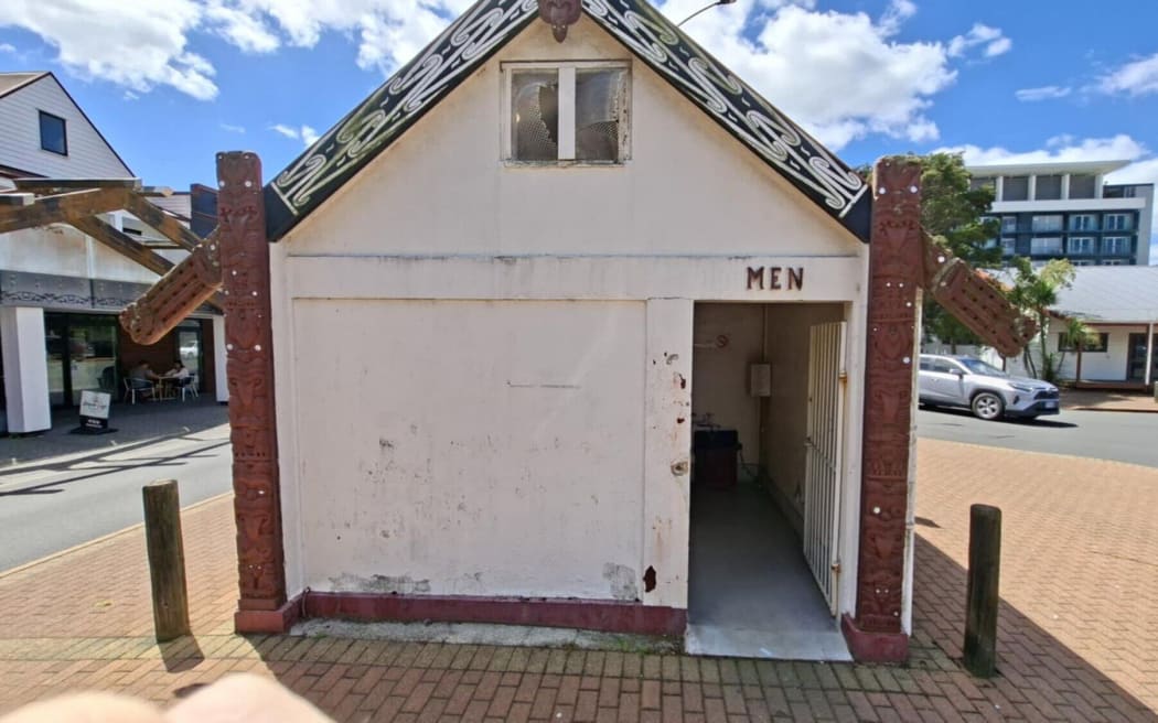 The toilet block at the Whakawerawera Māori Village on Tryon St, Rotorua. Photo / Mathew Nash