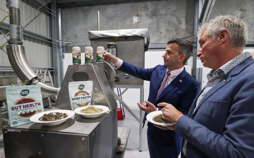 David Seymour at hemp business in Ashburton