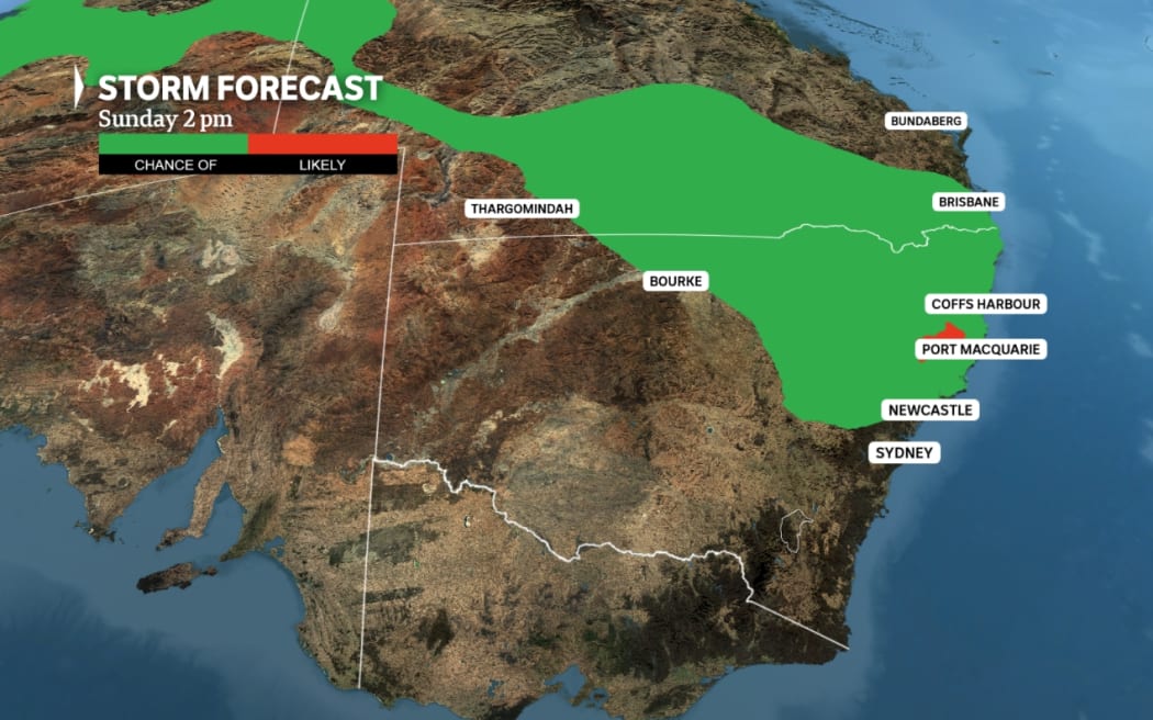 There is a risk of severe storm across northern NSW and southern Queensland from Sunday. (ABC News)