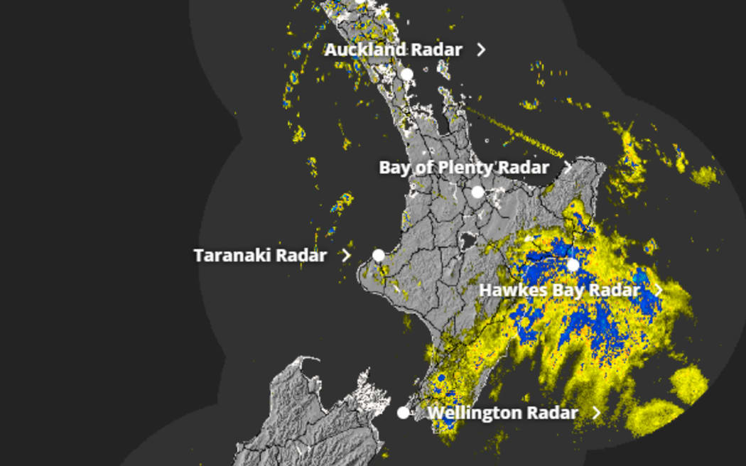 Metservice rain radar on morning of 4 December 2025.