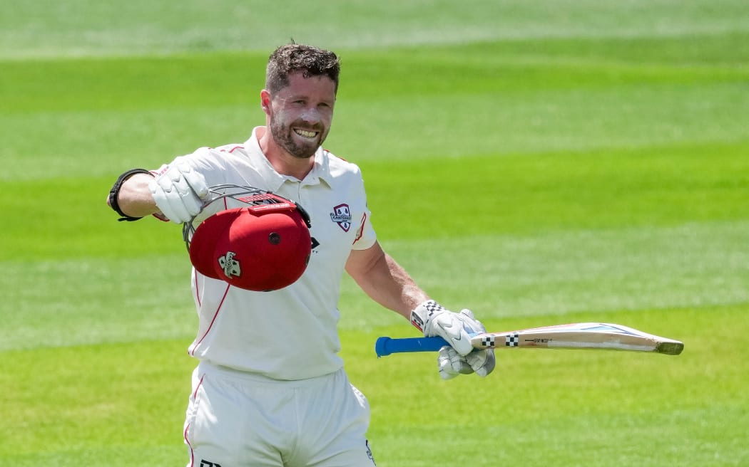 Henry Nicholls scores a century for Canterbury.