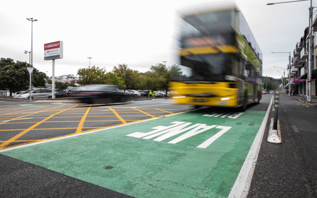 Riddiford St bus lane in Wellington