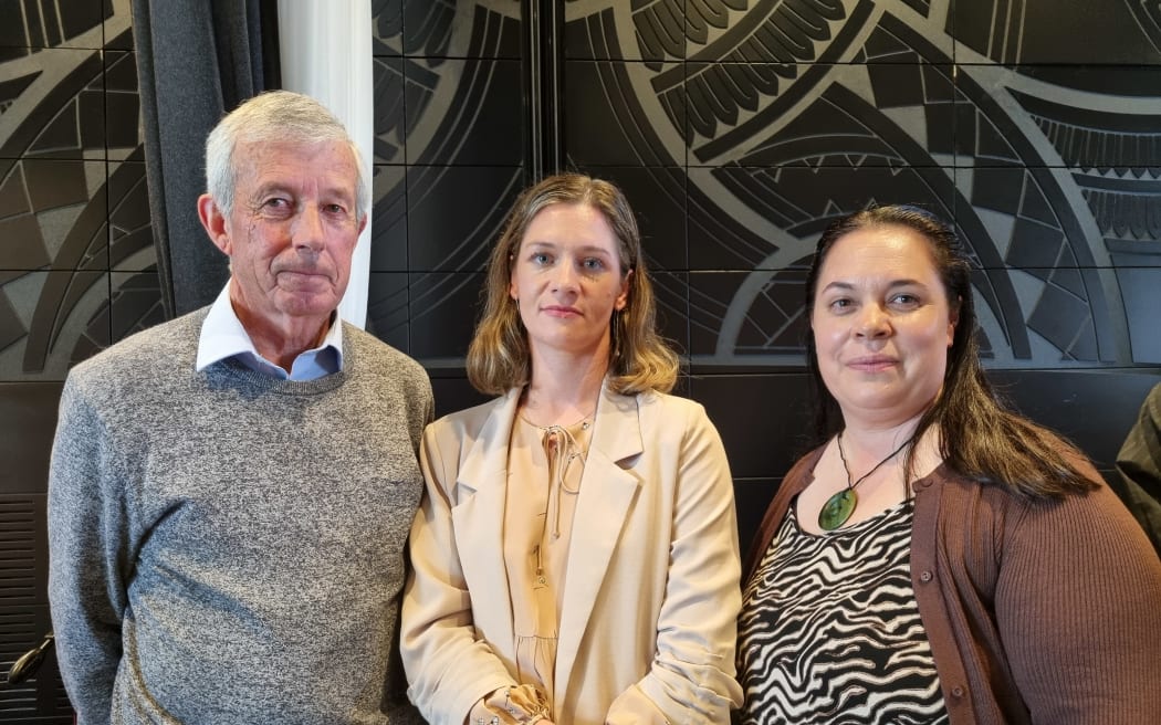 From left: Dennis Gates, Pearl Valor and Virginia Courage at the Decult conference in Christchurch.
