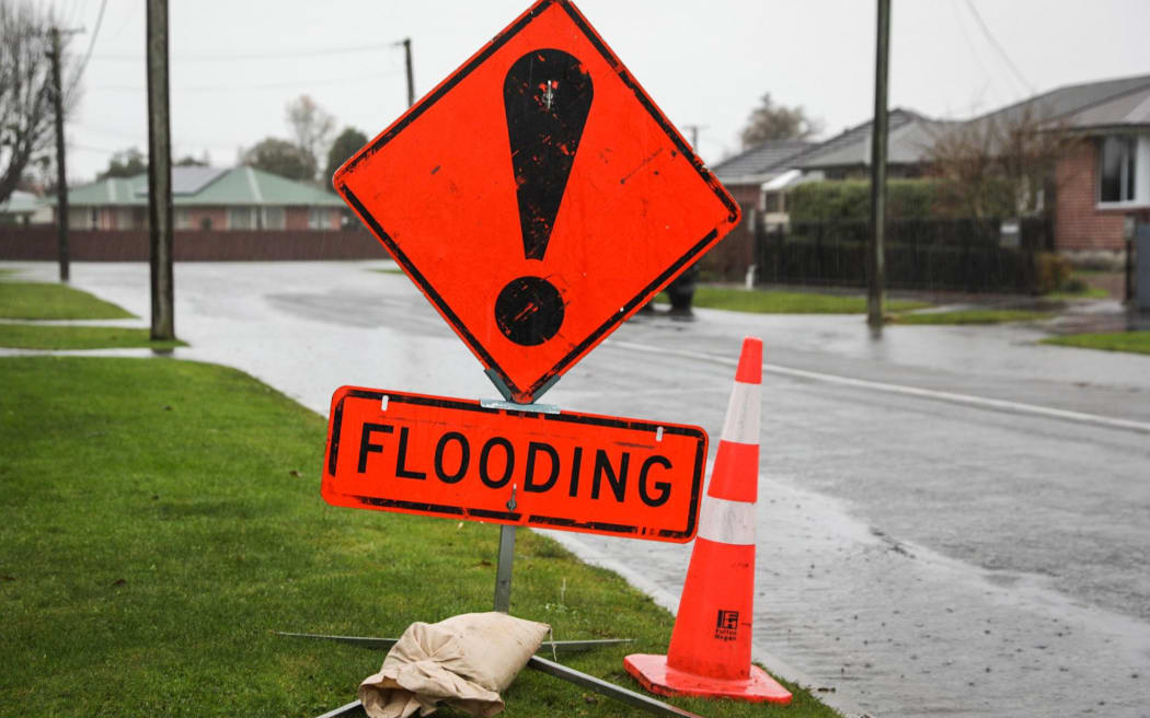 Avonside Drive, Christchurch after heavy rain on 12 July 2022.