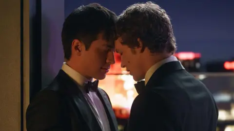 Sky Connor Storrie and Hudson Williams star in Heated Rivalry